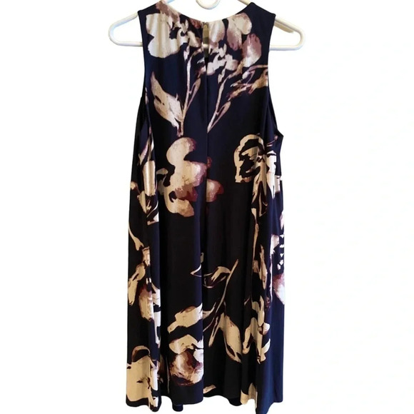 LAUREN RALPH LAUREN WOMENS NAVY FLORAL DRESS DRESSES FALL WINTER FLORAL SIZE 12 - Picture 3 of 6